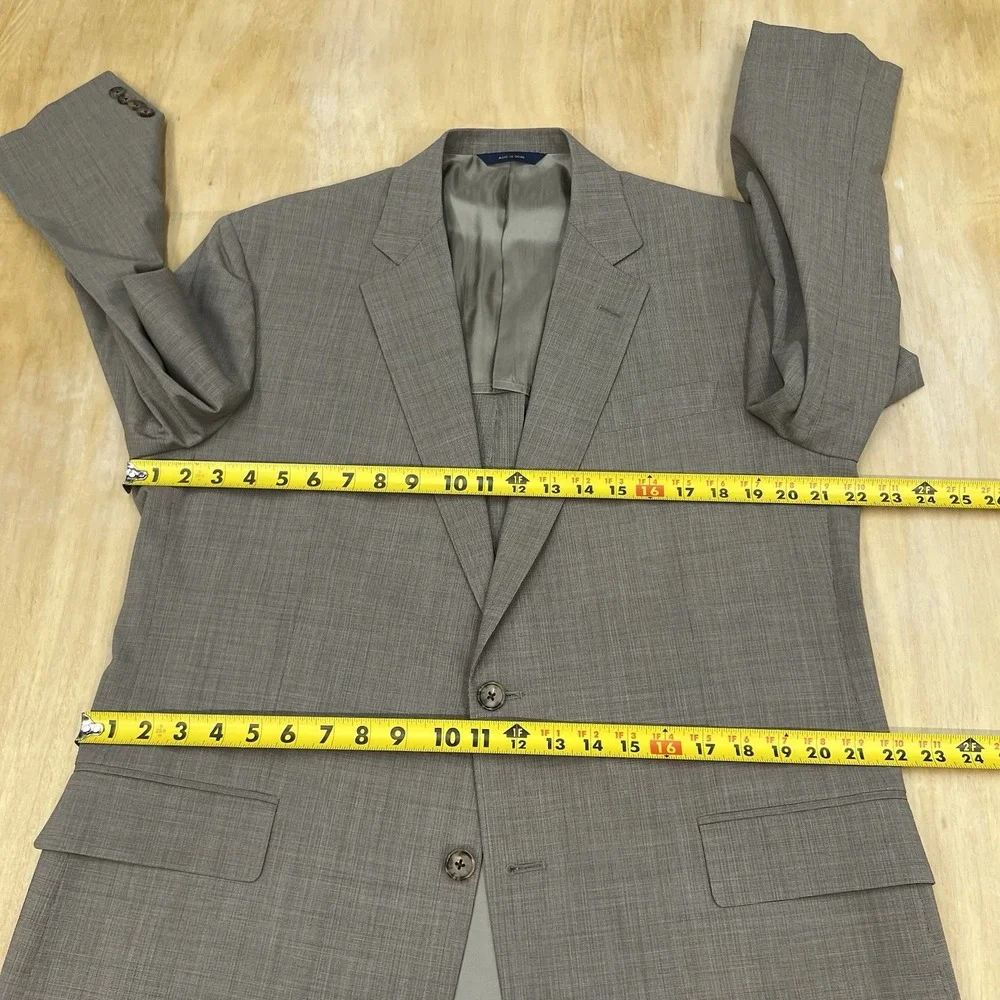 Brooks Brothers Suit Mens 43R Wool Pleated Pants 37x32 (Unhemmed) Tan